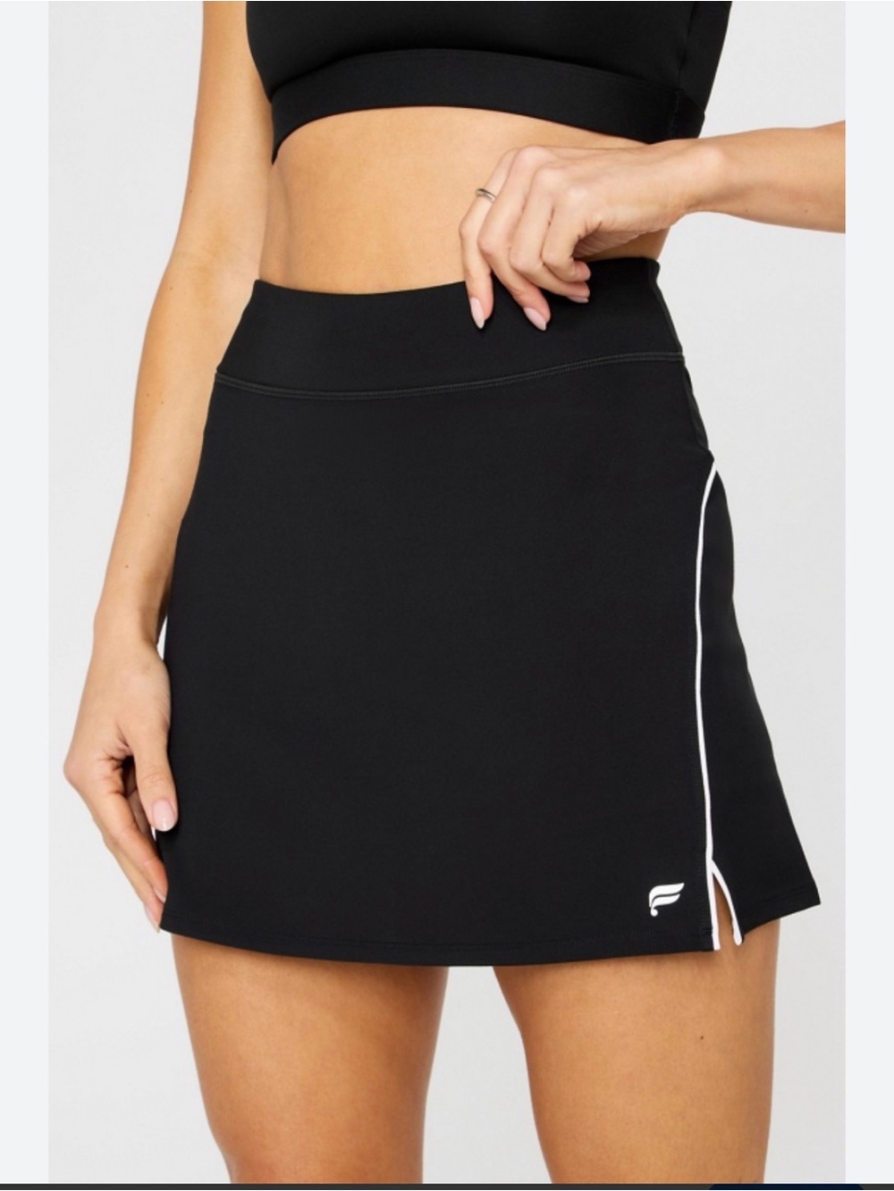 NWT Fabletics Active Piped Skirt with Built in Short Black Size XS